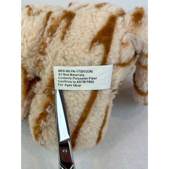 Ms. Teddy Bear Tiger Plush Toy Striped Beige/Brown Stuffed Animal Small 7" - Picture 8 of 10